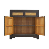 SIDEBOARD RATTAN 2DW2DR DARK WOOD MQ-03