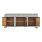 SIDEBOARD RATTAN 3DW6DR GREY WASH MQZ-305
