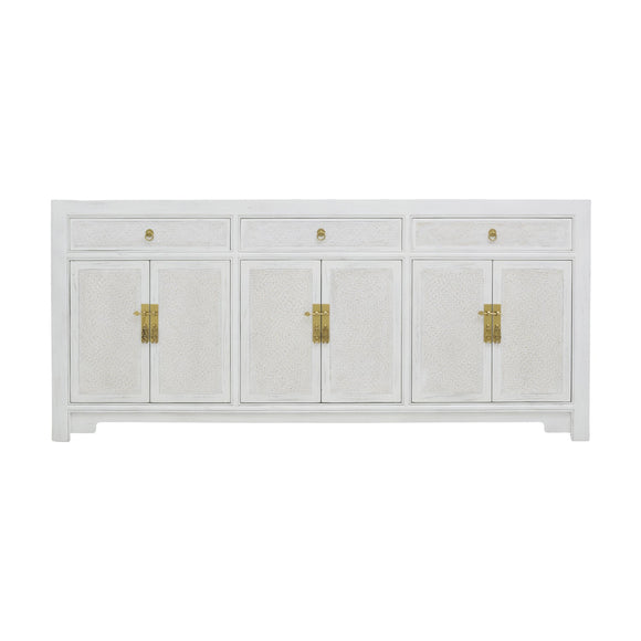 SIDEBOARD RATTAN 3DW6DR WHITE WASH MQZ-304