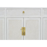 SIDEBOARD RATTAN 3DW6DR WHITE WASH MQZ-304