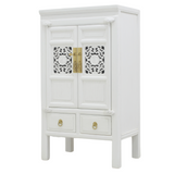 SIDE CABINET CARVED 2DW2DR WHITE WASH MQZ-57