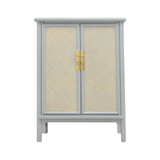 SIDE CABINET RATTAN 2DR GREY WASH MQ-02