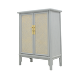 SIDE CABINET RATTAN 2DR GREY WASH MQ-02