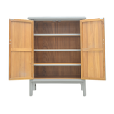 SIDE CABINET RATTAN 2DR GREY WASH MQ-02