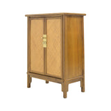 SIDE CABINET RATTAN 2DR LIGHT WOOD MQ-02