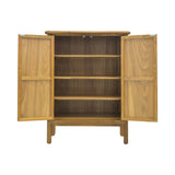 SIDE CABINET RATTAN 2DR LIGHT WOOD MQ-02