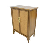 SIDE CABINET RATTAN 2DR LIGHT WOOD MQ-02