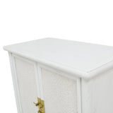 SIDE CABINET RATTAN 2DR WHITE WASH MQ-02