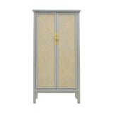 TALL CABINET RATTAN 2DR GREY WASH MQ-01