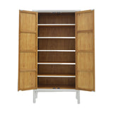 TALL CABINET RATTAN 2DR WHITE WASH MQ-01