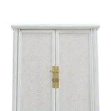 TALL CABINET RATTAN 2DR WHITE WASH MQ-01