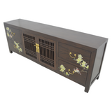 TV CONSOLE LATTICE W/ FLEUR 1.8M DARK WOOD MQZ-11