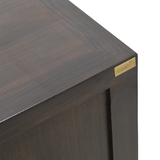 TV CONSOLE LATTICE W/ FLEUR 1.8M DARK WOOD MQZ-11