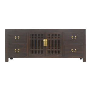 TV CONSOLE LATTICE 1.6M DARK WOOD MQZ-28