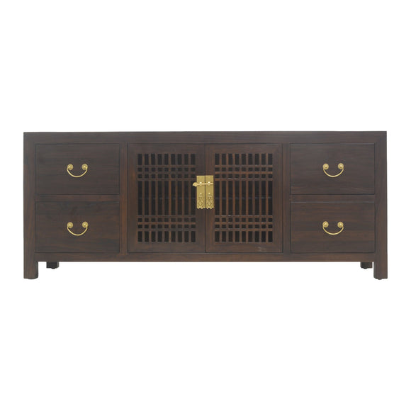 TV CONSOLE LATTICE 1.6M DARK WOOD MQZ-28