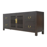 TV CONSOLE LATTICE 1.6M DARK WOOD MQZ-28