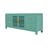 TV CONSOLE LATTICE 1.8M TURQUOISE WASH MQZ-11