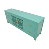 TV CONSOLE LATTICE 1.8M TURQUOISE WASH MQZ-11