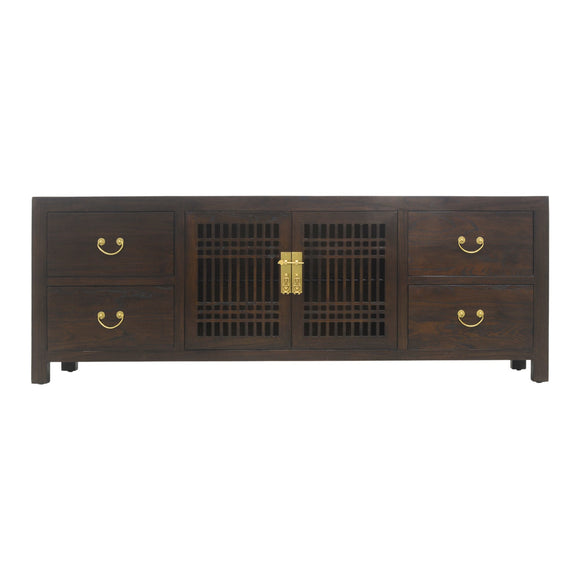 TV CONSOLE LATTICE 1.8M DARK WOOD MQZ-11
