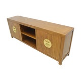 TV CONSOLE OPEN SHELVES ORIENT LIGHT WOOD MQZ-04